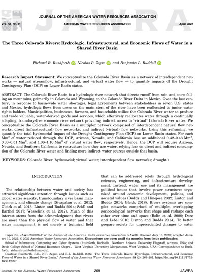 The Three Colorado Rivers: Hydrologic, Infrastructural, and Economic Flows of Water in a Shared River Basin