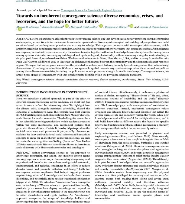 Towards an incoherent convergence science: diverse economies, crises, and recoveries, and the hope for better futures