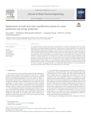 Optimization of small-scale solar nanofiltration systems for water purification and energy production