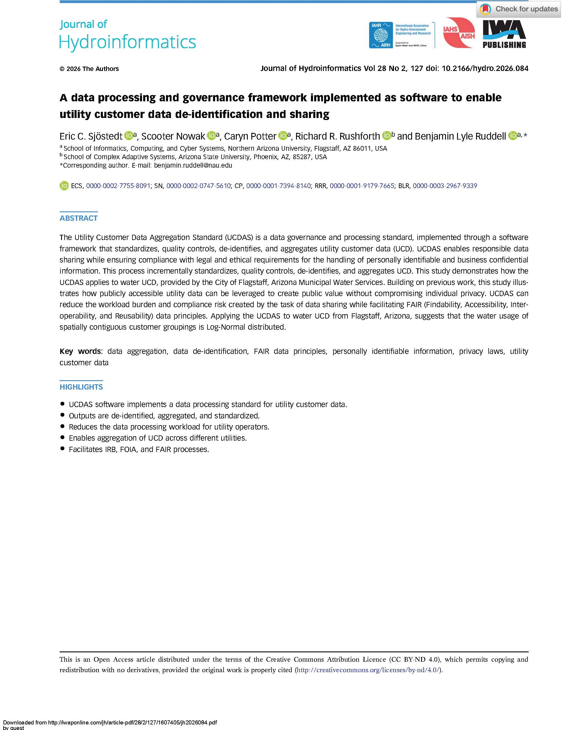 A data processing and governance framework implemented as software to enable utility customer data de-identification and sharing