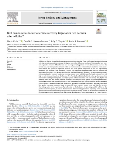 Bird communities follow alternate recovery trajectories two decades after wildfire