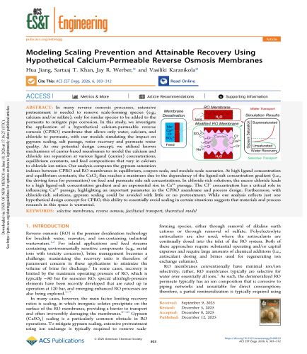 Modeling Scaling Prevention and Attainable Recovery Using Hypothetical Calcium-Permeable Reverse Osmosis Membranes